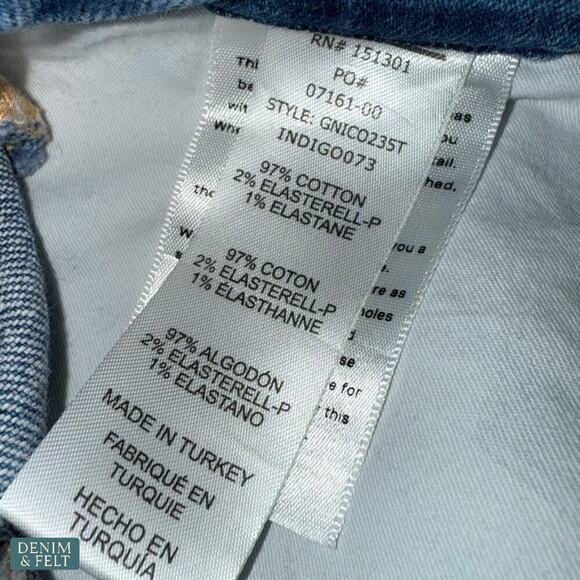 Good American Good ’90s Bermuda Denim Shorts Raw Hem Distressed Indigo Size 10 - Picture 12 of 12